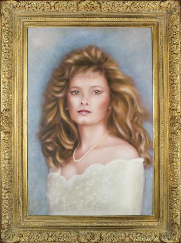 Oil Portrait of Joyce in Wedding Gown